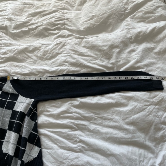 Hollister y2k black and gray argyle cropped hooded zip up sweater | M - Picture 10 of 10